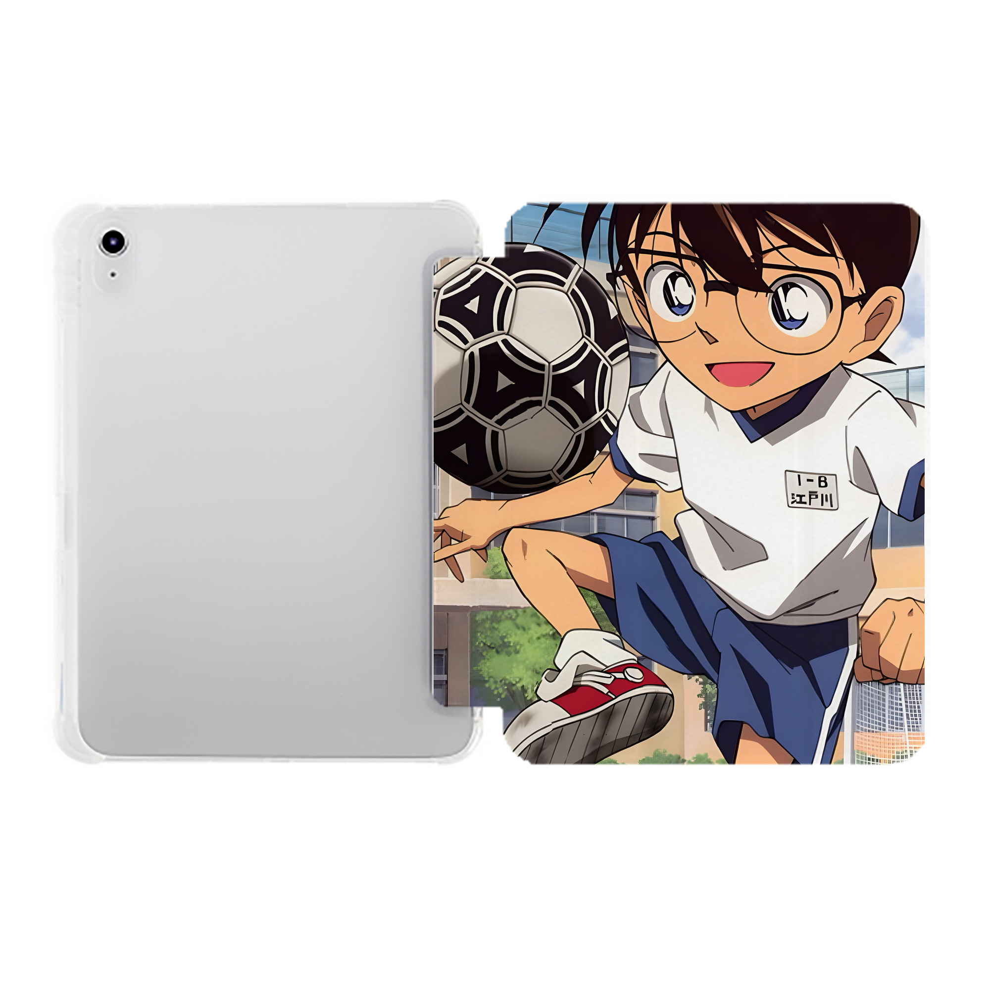 （画像用） 名探偵コナン Detective Conan IPad ケース ペン収納付き 三つ折りスタンド PUレザー×シリコン 対応機種9.5/10.5/10.9インチ